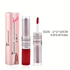 Matte Lipstick & Gloss Set - Longwear Lip Crayon & Glossy Lipgloss