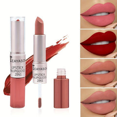 Matte Lipstick & Gloss Set - Longwear Lip Crayon & Glossy Lipgloss