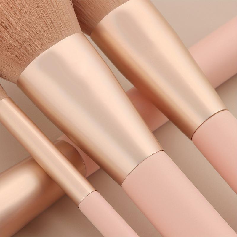 7pcs Travel Makeup Brush Set - Pink