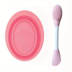 2pcs Rose Shape Powder Makeup Brush Set