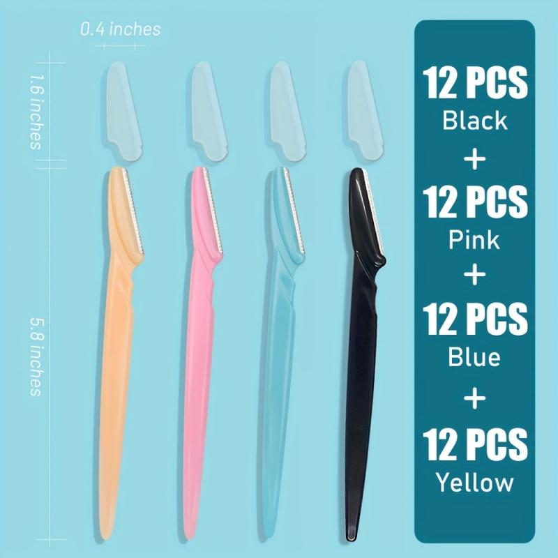 48 pcs Covered Eyebrow Razors for Women and Men - Smooth Peach Fuzz