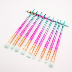 10pcs Makeup Brushes Kit Detail Smudge Brush For Eyeliner Eyeshadow