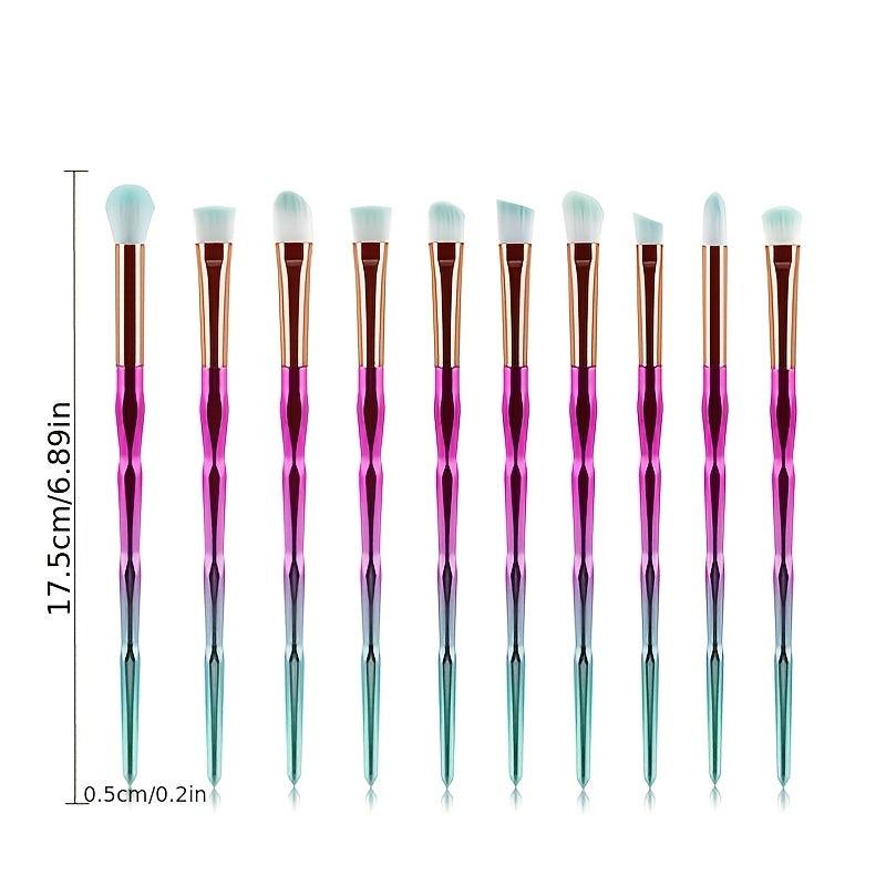 10pcs Makeup Brushes Kit Detail Smudge Brush For Eyeliner Eyeshadow