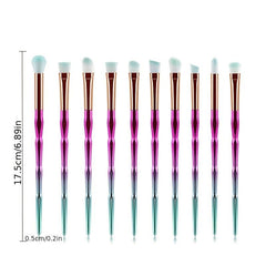 10pcs Makeup Brushes Kit Detail Smudge Brush For Eyeliner Eyeshadow