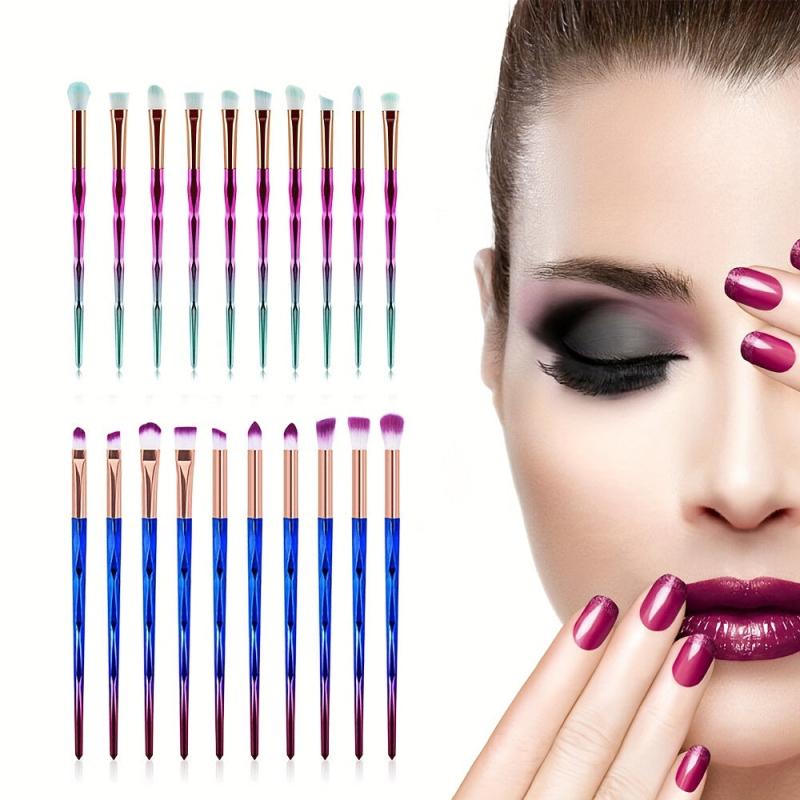 10pcs Makeup Brushes Kit Detail Smudge Brush For Eyeliner Eyeshadow