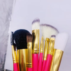 10PCS Makeup Brush Set with Red Bag