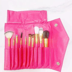 10PCS Makeup Brush Set with Red Bag