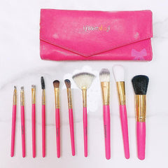 10PCS Makeup Brush Set with Red Bag