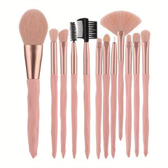 15pcs Pink Makeup Brush Set - Professional Tools