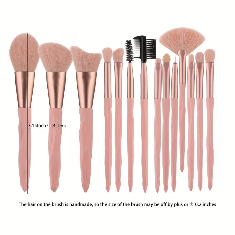 15pcs Pink Makeup Brush Set - Professional Tools