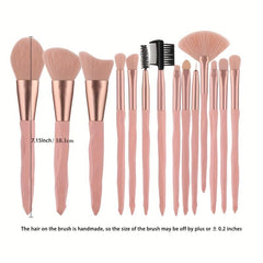 15pcs Pink Makeup Brush Set - Professional Tools