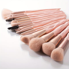 15pcs Pink Makeup Brush Set - Professional Tools