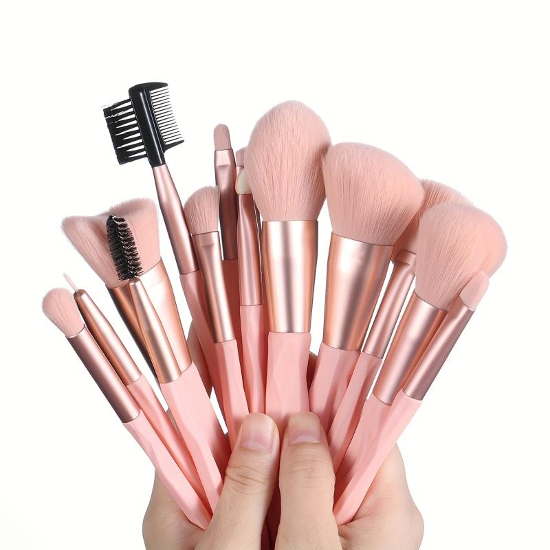 15pcs Pink Makeup Brush Set - Professional Tools