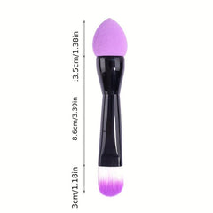Double Headed Foundation Brush With Makeup Sponge