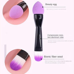 Double Headed Foundation Brush With Makeup Sponge