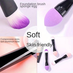 Double Headed Foundation Brush With Makeup Sponge