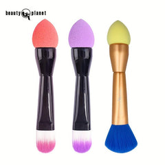 Double Headed Foundation Brush With Makeup Sponge