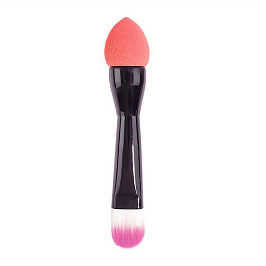 Double Headed Foundation Brush With Makeup Sponge