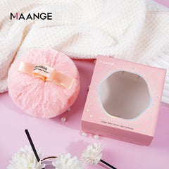 Fluffy Powder Puff Peach Shaped Body Powder Puff With Ribbon