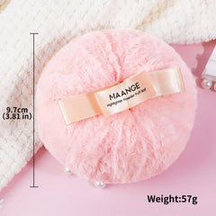Fluffy Powder Puff Peach Shaped Body Powder Puff With Ribbon