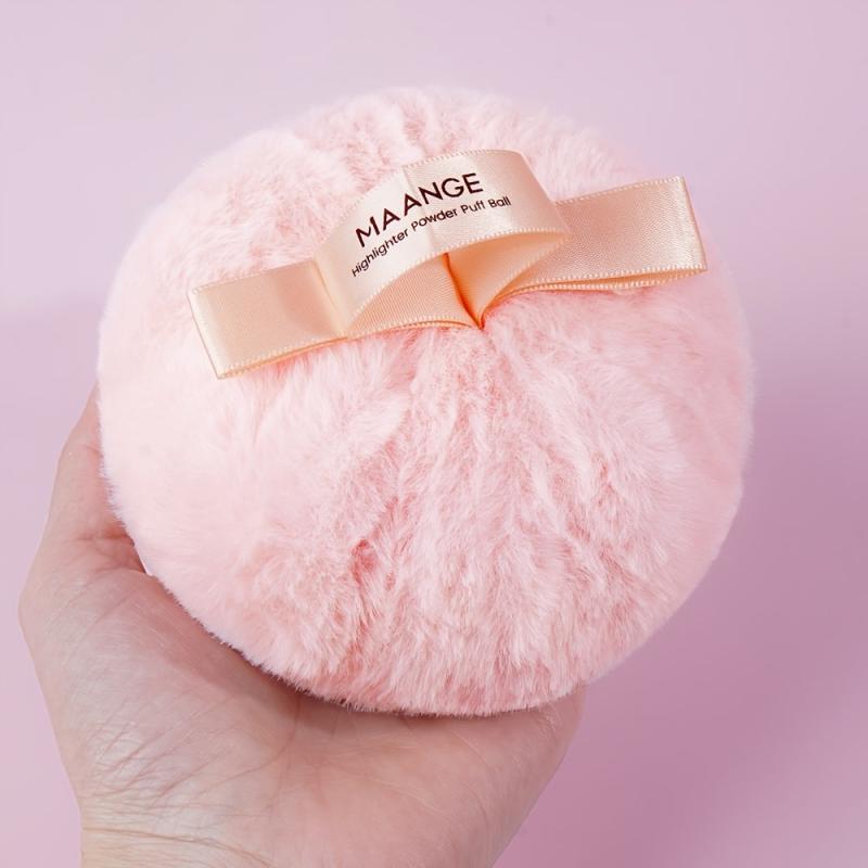 Fluffy Powder Puff Peach Shaped Body Powder Puff With Ribbon