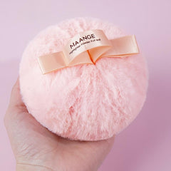 Fluffy Powder Puff Peach Shaped Body Powder Puff With Ribbon