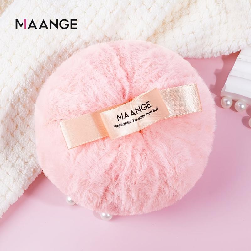 Fluffy Powder Puff Peach Shaped Body Powder Puff With Ribbon