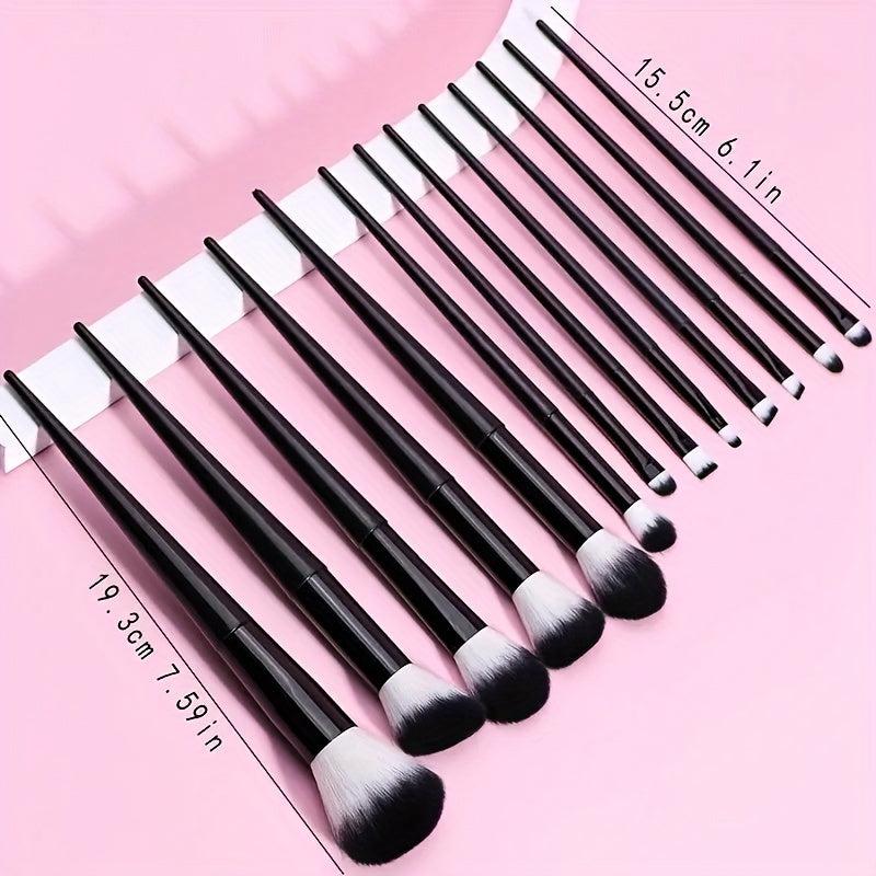 13pcs Makeup Brushes Set & 2pcs Velvet Puff & 1pc Cleaner Pad Mat