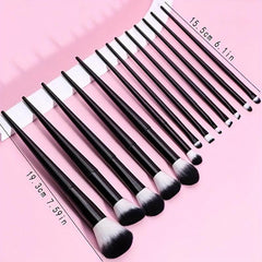 13pcs Makeup Brushes Set & 2pcs Velvet Puff & 1pc Cleaner Pad Mat