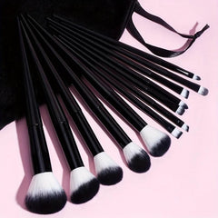 13pcs Makeup Brushes Set & 2pcs Velvet Puff & 1pc Cleaner Pad Mat