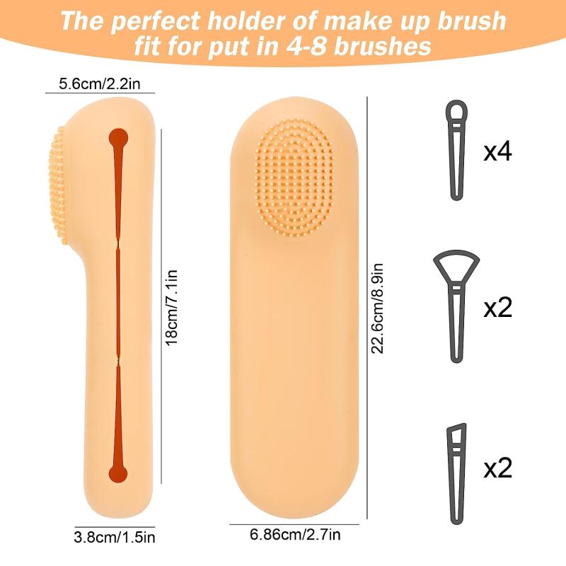Large Magnetic Travel Brush Holder Anti-fall Silicone Organizer
