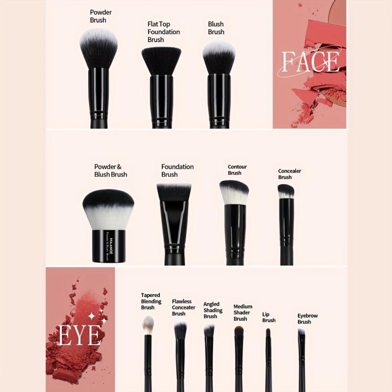 11-Piece Professional Makeup Brush Set with Synthetic Bristles