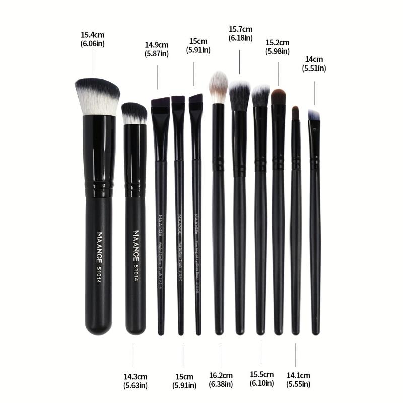 11-Piece Professional Makeup Brush Set with Synthetic Bristles