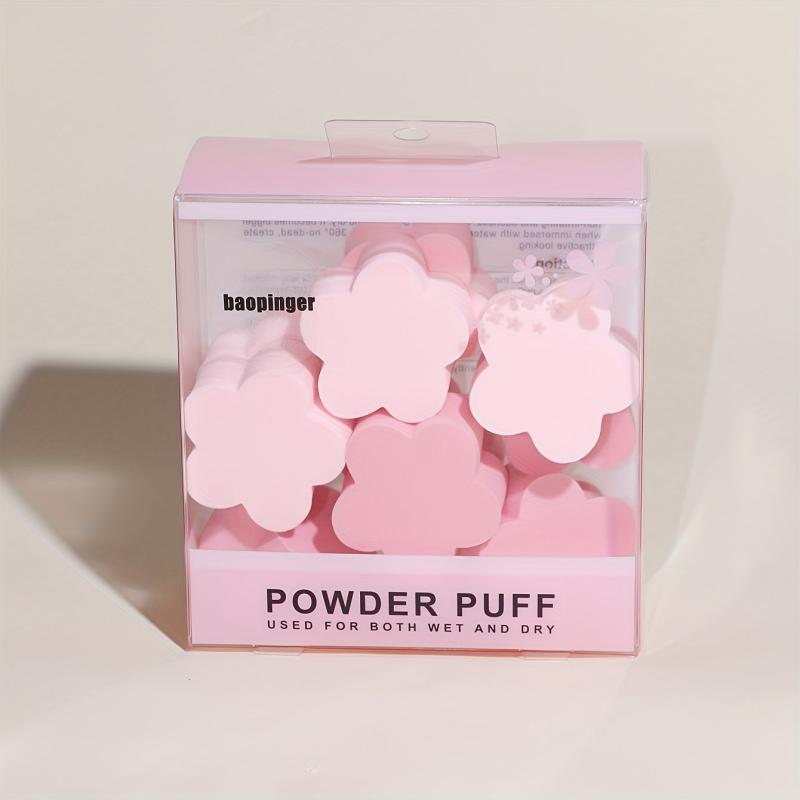 10pcs Flower Makeup Sponge Set Portable Powder Puff for Women