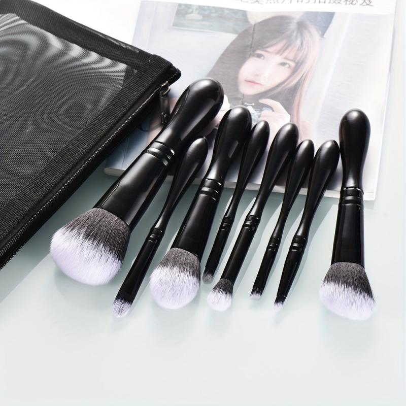 8pc Baseball Bat Makeup Brush Kit Soft Bristles Blush Powder Eyeshadow Cosmetic