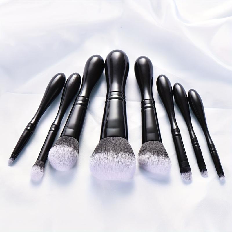 8pc Baseball Bat Makeup Brush Kit Soft Bristles Blush Powder Eyeshadow Cosmetic