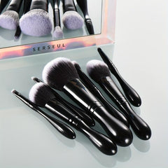 8pc Baseball Bat Makeup Brush Kit Soft Bristles Blush Powder Eyeshadow Cosmetic