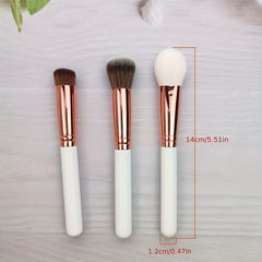 3 Pcs Synthetic Foundation Cosmetic Brush Kabuki Blush Brush Set
