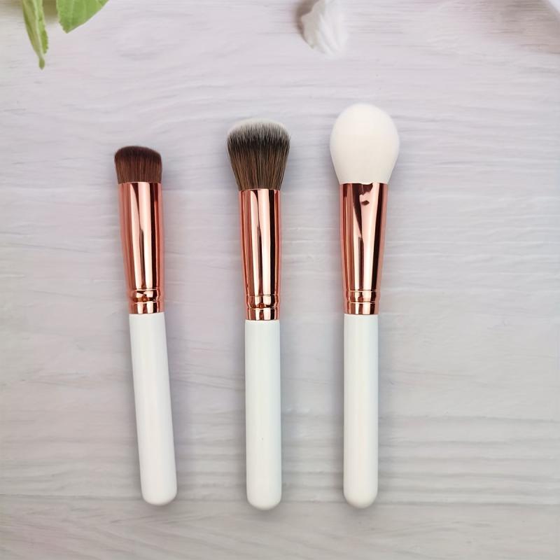 3 Pcs Synthetic Foundation Cosmetic Brush Kabuki Blush Brush Set