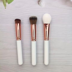 3 Pcs Synthetic Foundation Cosmetic Brush Kabuki Blush Brush Set