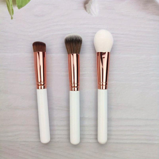 3 Pcs Synthetic Foundation Cosmetic Brush Kabuki Blush Brush Set