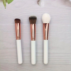 3 Pcs Synthetic Foundation Cosmetic Brush Kabuki Blush Brush Set