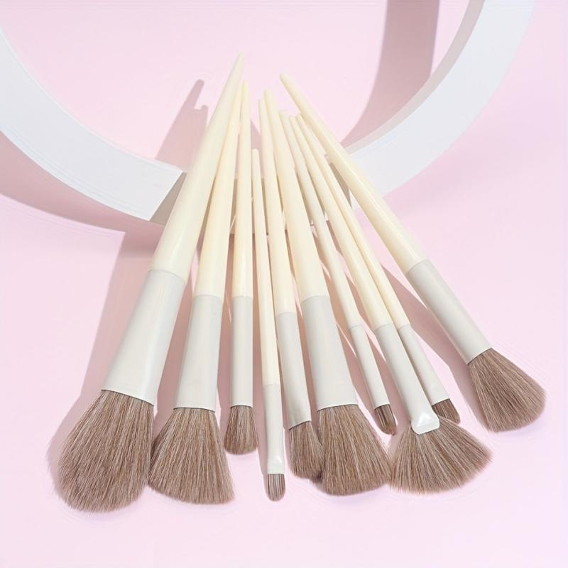 10pcs Makeup Brush Set Synthetic Fiber Eyeshadow Foundation Blush Concealer