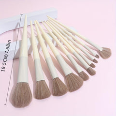10pcs Makeup Brush Set Synthetic Fiber Eyeshadow Foundation Blush Concealer