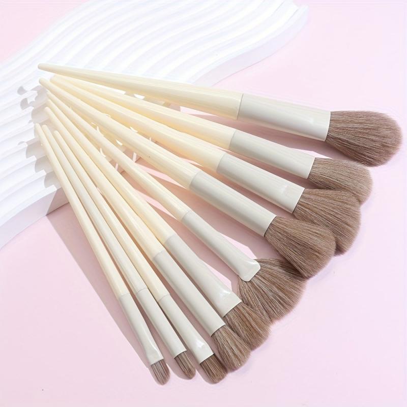 10pcs Makeup Brush Set Synthetic Fiber Eyeshadow Foundation Blush Concealer