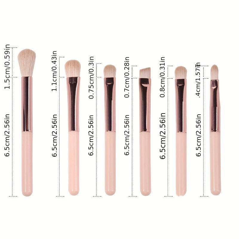 8pcs Portable Makeup Brush Set - Powder Eyeshadow Concealer Blush Lip Brushes