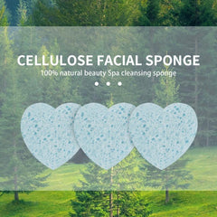Heart Shape Facial Sponges Compressed Natural Cleansing Pads
