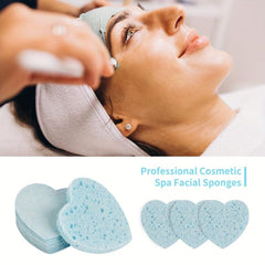 Heart Shape Facial Sponges Compressed Natural Cleansing Pads