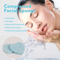 Heart Shape Facial Sponges Compressed Natural Cleansing Pads