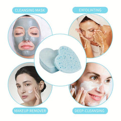 Heart Shape Facial Sponges Compressed Natural Cleansing Pads
